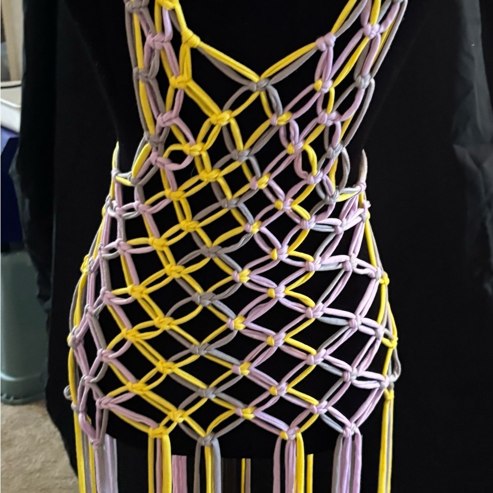 Yellow and Pink Backless Bodycon Dress for Night Out